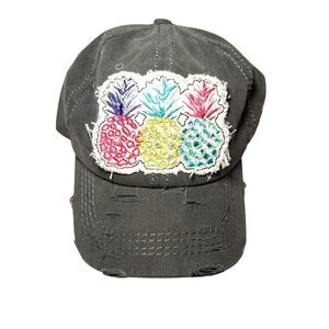 4350 District Pineapple Gray Summer, Outdoor, Distressed Baseball Cap